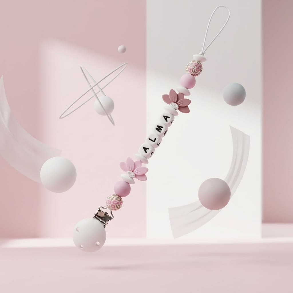Attache tetine pour votre b&eacute;b&eacute; rose