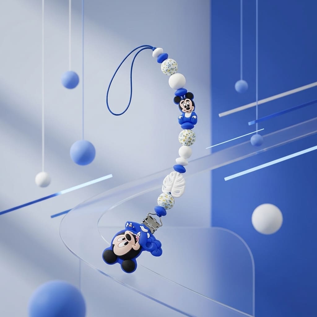 Attache tetine pour votre b&eacute;b&eacute; bleue